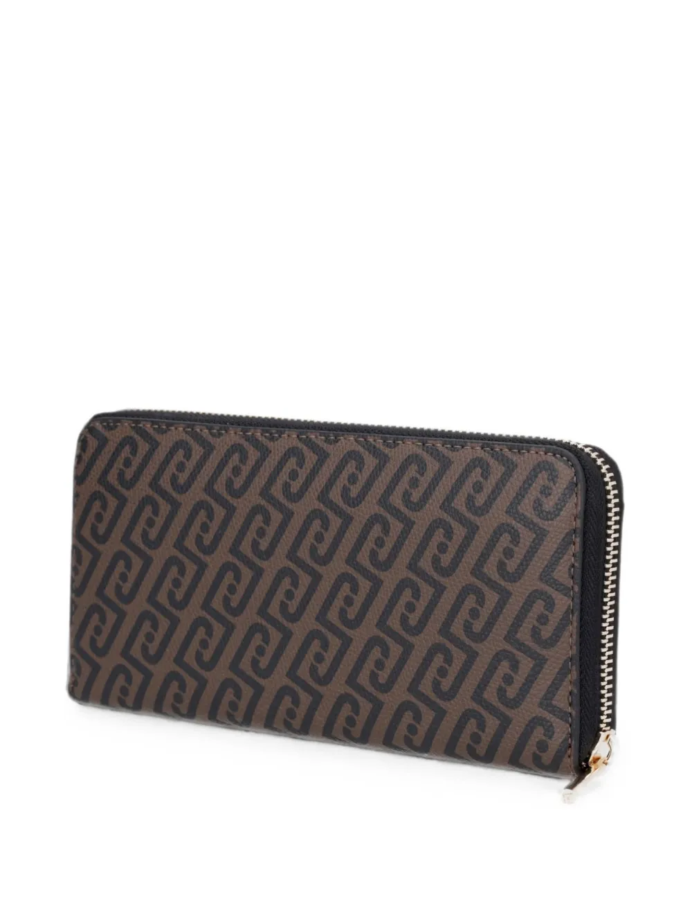 LIU JO Portemonnee met monogram-print en rits Bruin