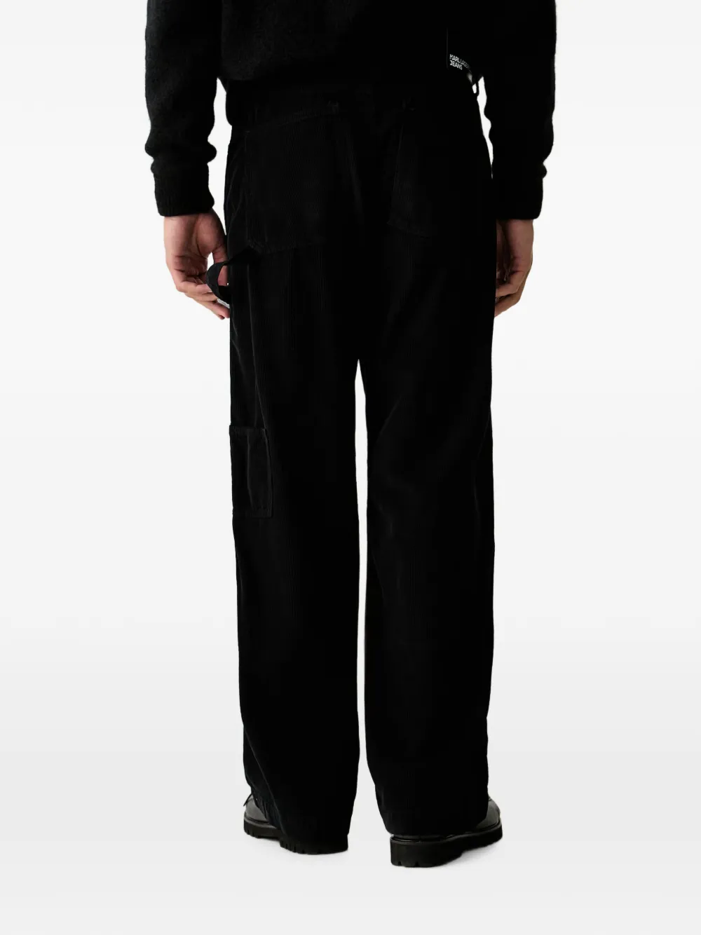 Karl Lagerfeld Jeans Broek met ribfluwelen textuur Zwart