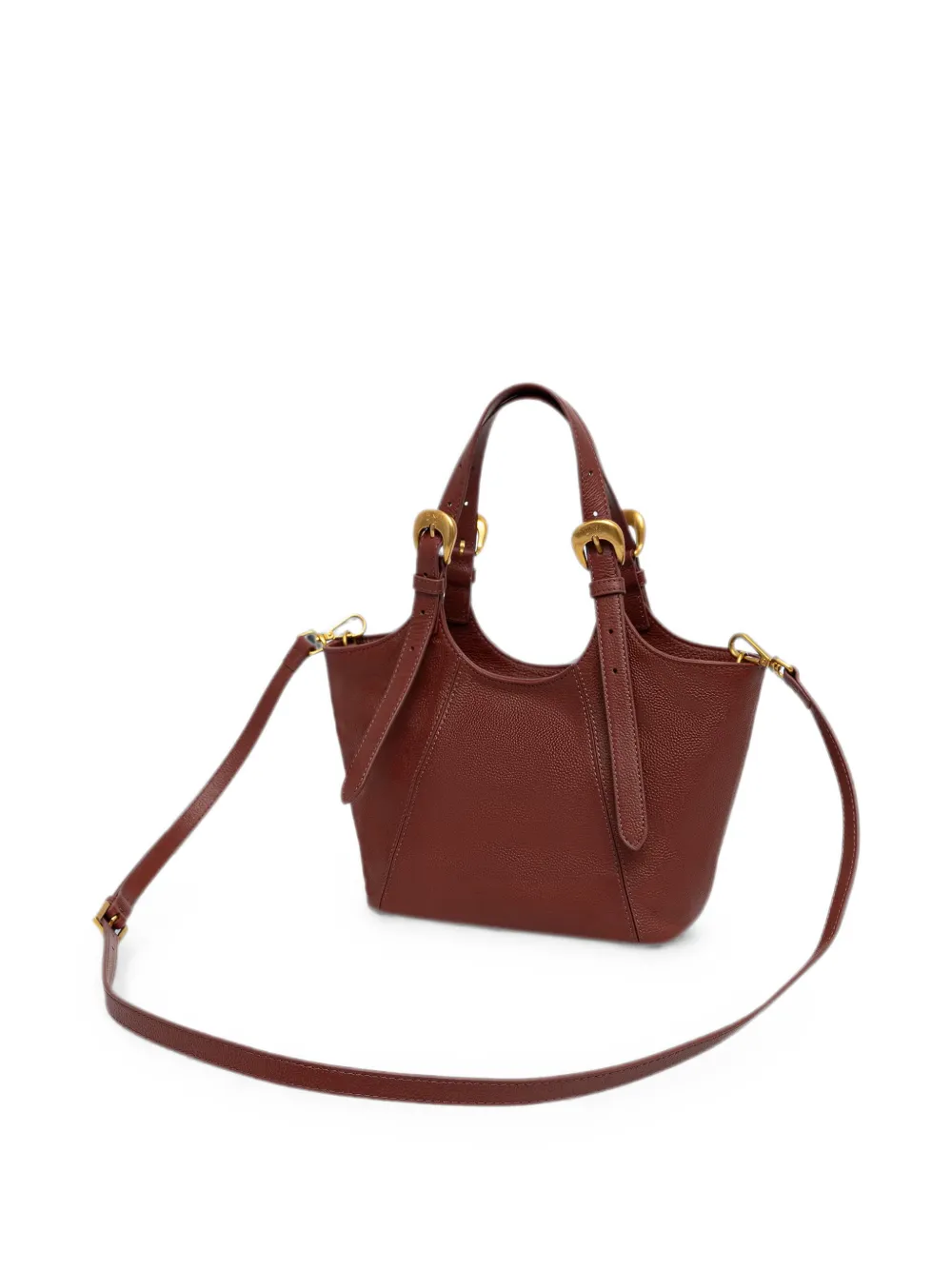 TWINSET buckle-detail pebbled leather tote bag Rood