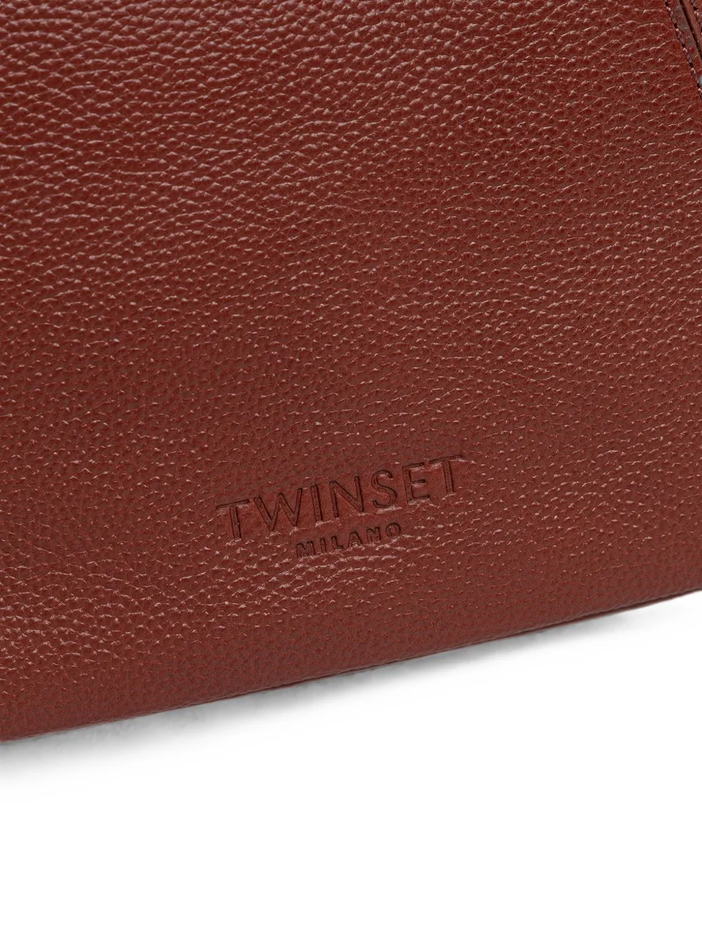 TWINSET buckle-detail pebbled leather tote bag Rood