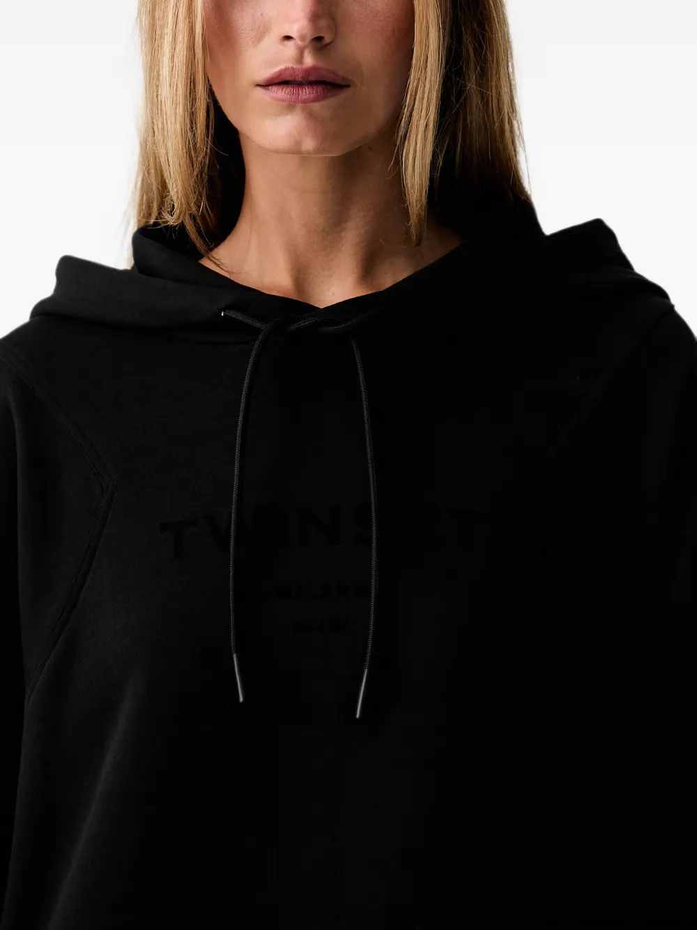 TWINSET logo-embroidered drawstring jumpsuit Zwart