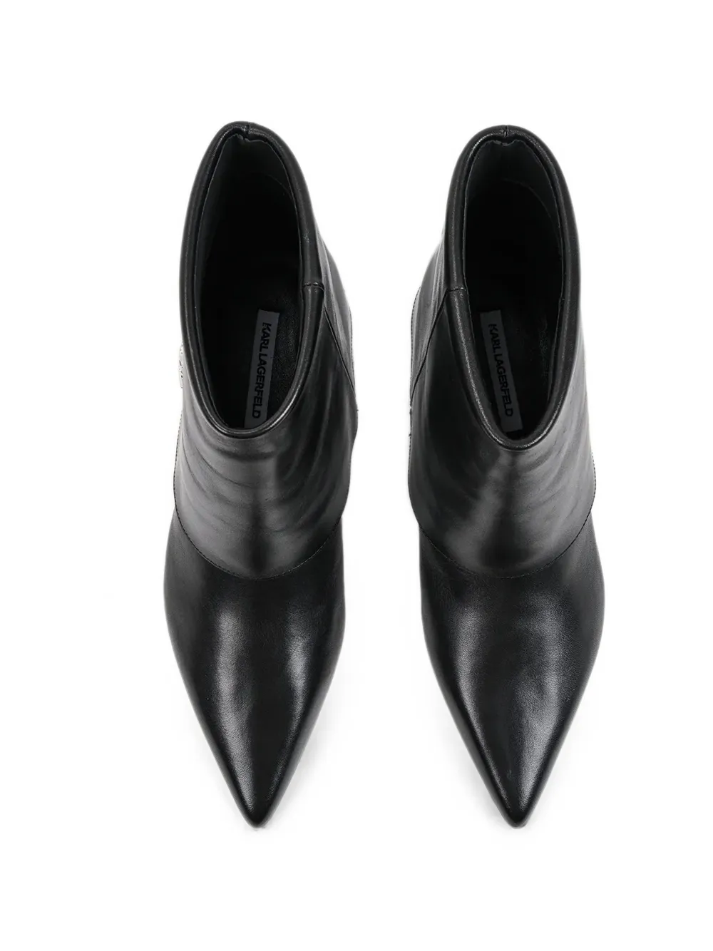 Karl Lagerfeld logo-plaque pointed-toe ankle boots Zwart
