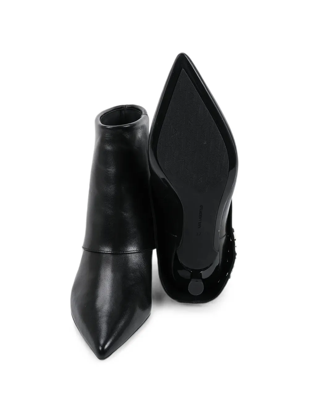 Karl Lagerfeld logo-plaque pointed-toe ankle boots Zwart