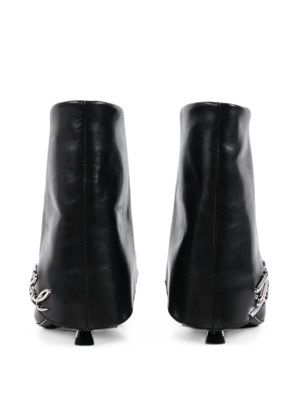 Karl Lagerfeld logo-plaque pointed-toe ankle boots Zwart