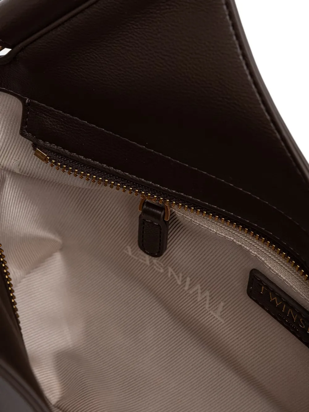 TWINSET Shopper met omwikkeld detail en logo-plakkaat Bruin