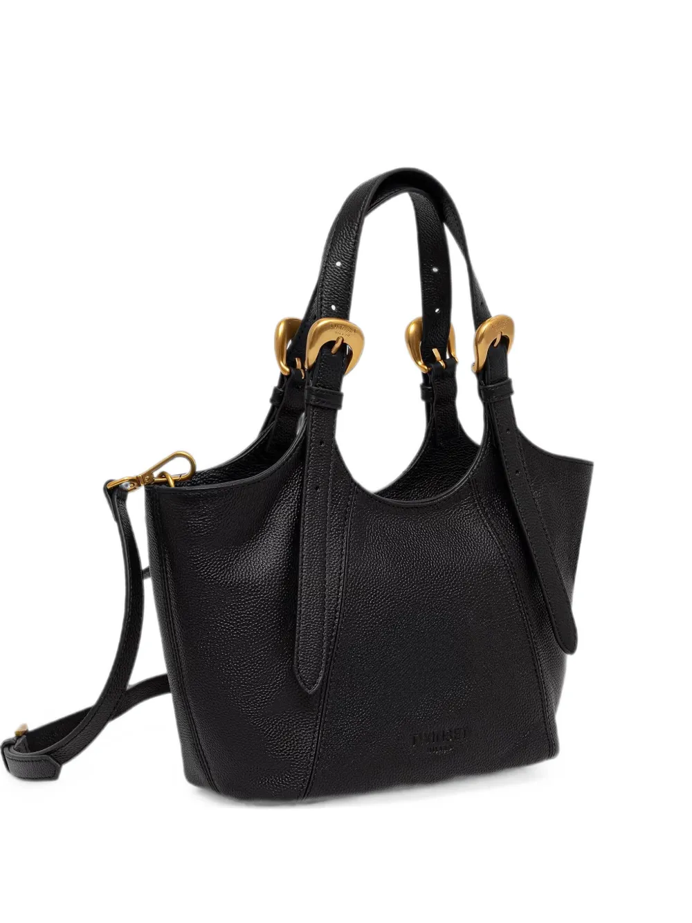 TWINSET buckle-detail pebbled tote bag Zwart