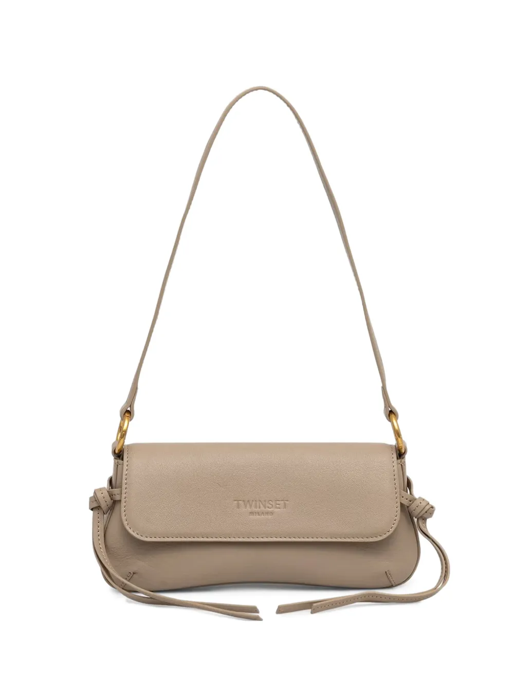 TWINSET logo-debossed knot-detail tote bag - Nude