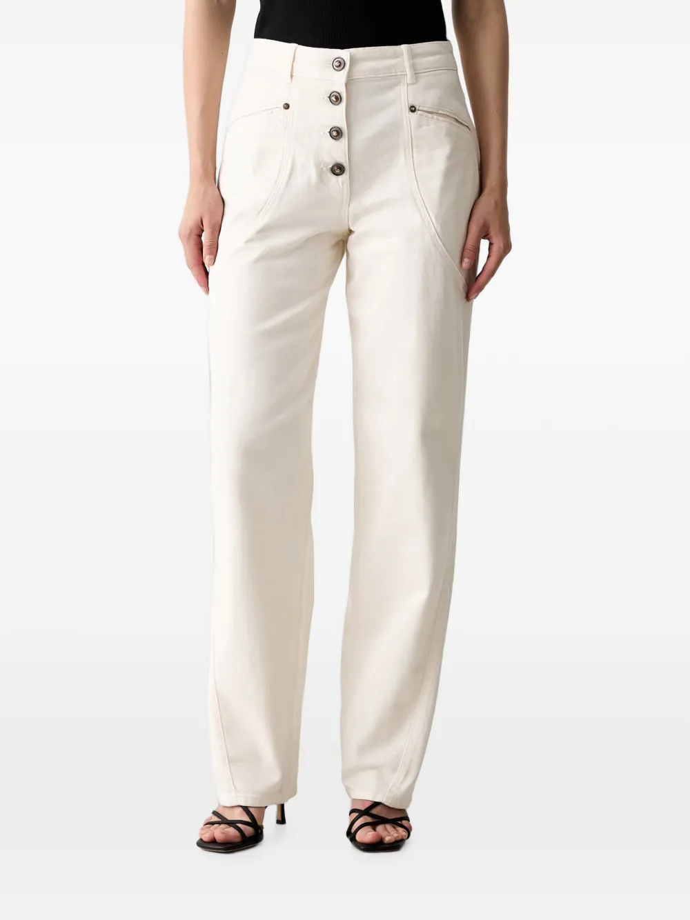 LIU JO button-fastening straight-leg jeans - Toni neutri