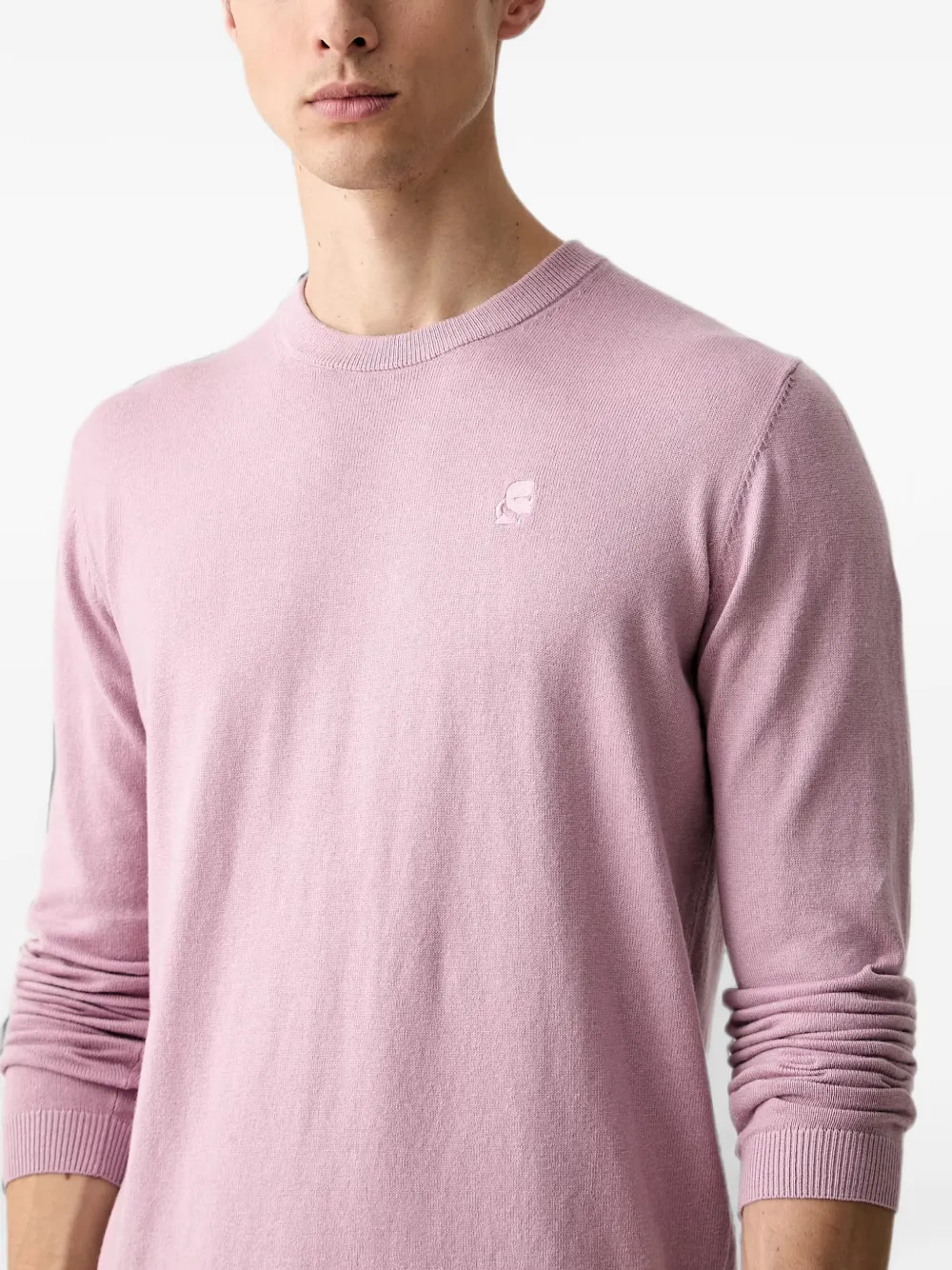 Karl Lagerfeld Trui met geborduurd logo en ronde hals Roze