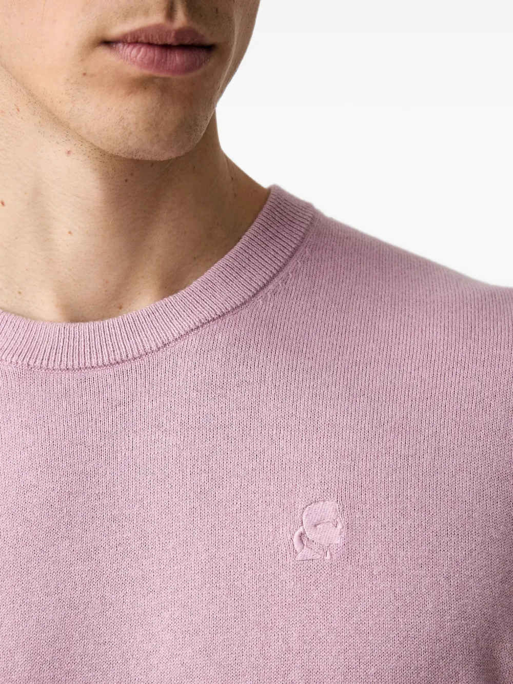 Karl Lagerfeld Trui met geborduurd logo en ronde hals Roze