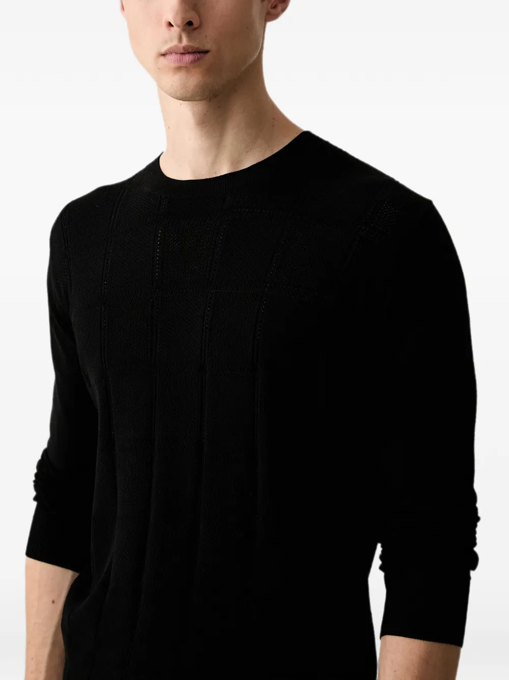Karl Lagerfeld textured-knit sweater Zwart