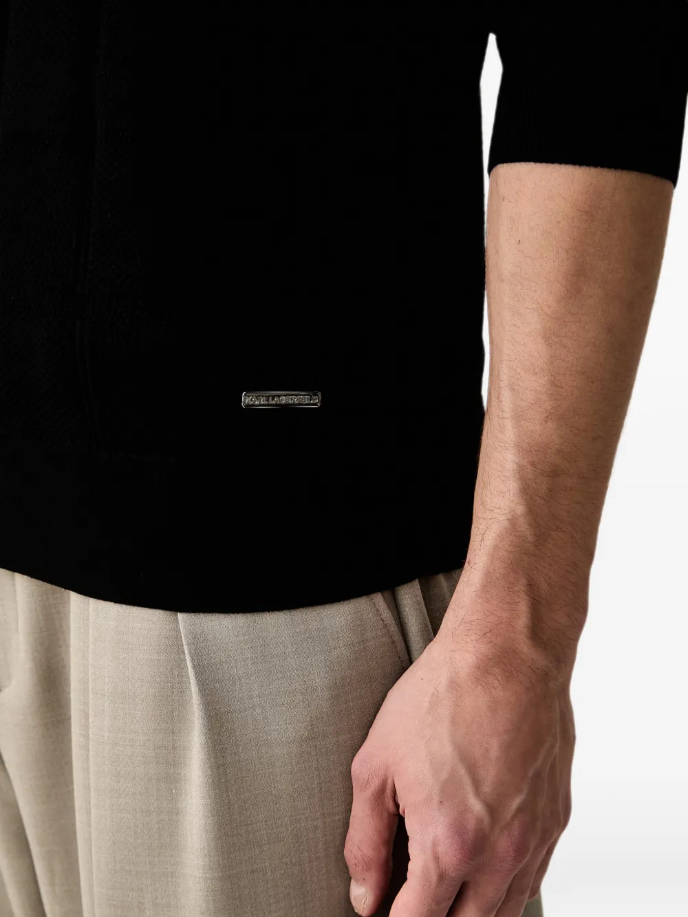 Karl Lagerfeld textured-knit sweater Zwart
