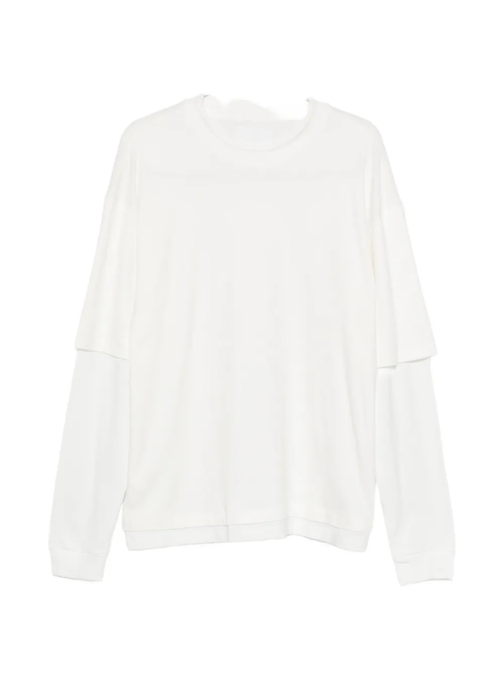 Woc Orange Layered-sleeve Crew-neck T-shirt In White