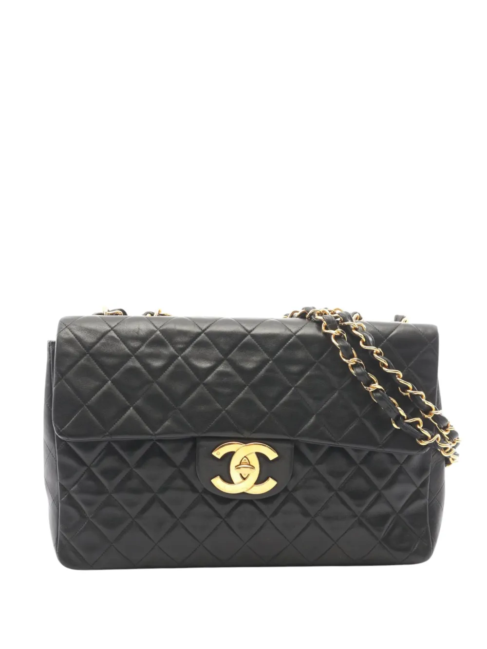 CHANEL Pre-Owned 1994-1996 Maxi XL Classic Lambskin Single Flap shoulder bag - Black