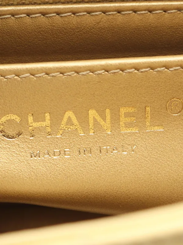 CHANEL Pre-Owned 2020 Mini Square Classic Lambskin Pearl Crush