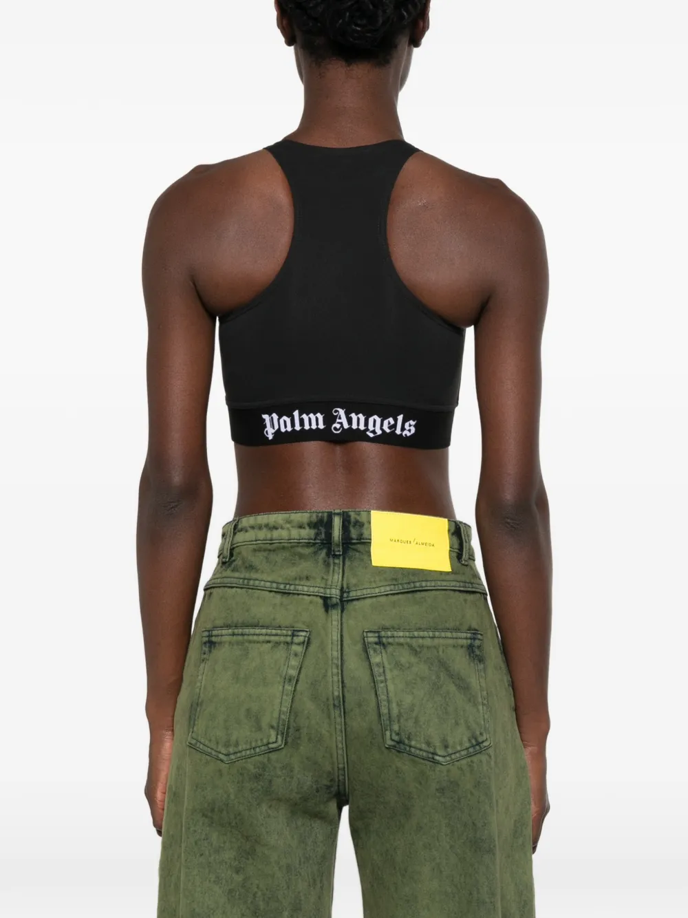 Palm Angels Racerback sporttop met logoband Zwart