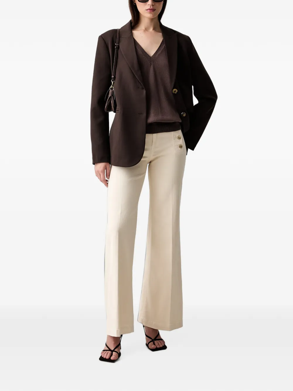 Vicolo Button-embellished Flared Jeans In Multi
