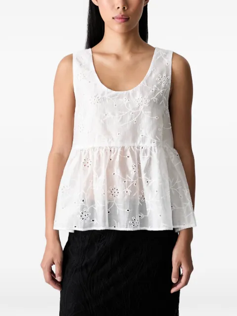 VICOLO broderie-anglaise peplum top