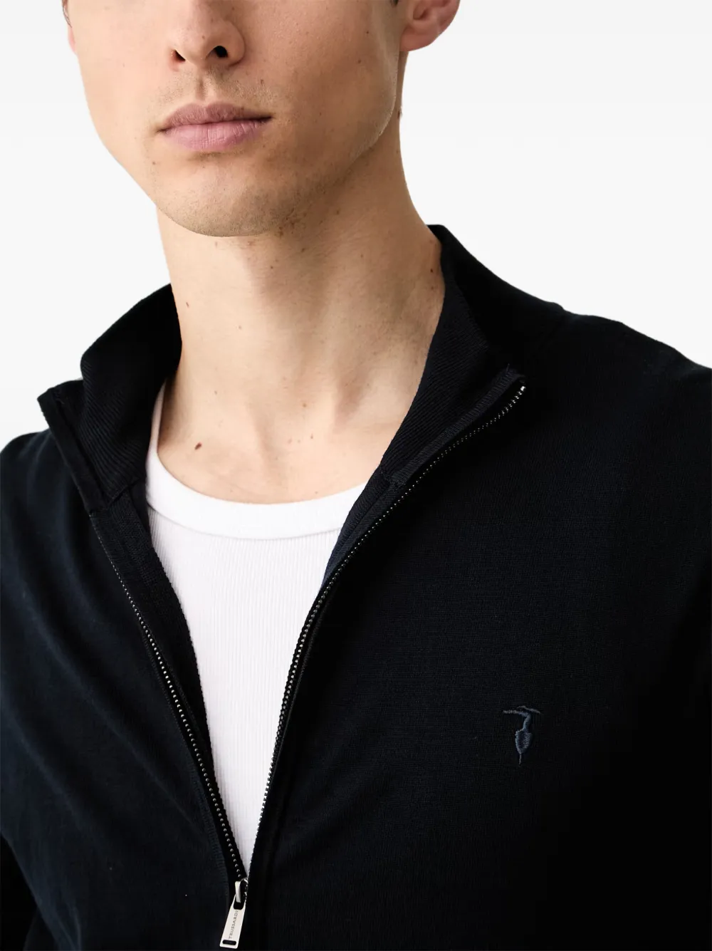 Trussardi Sweater met geborduurd logo Zwart