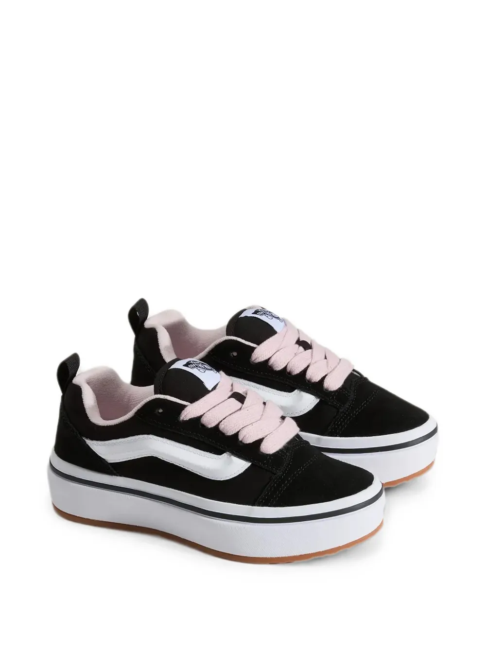 Vans Kids logo-patch platform sneakers Zwart