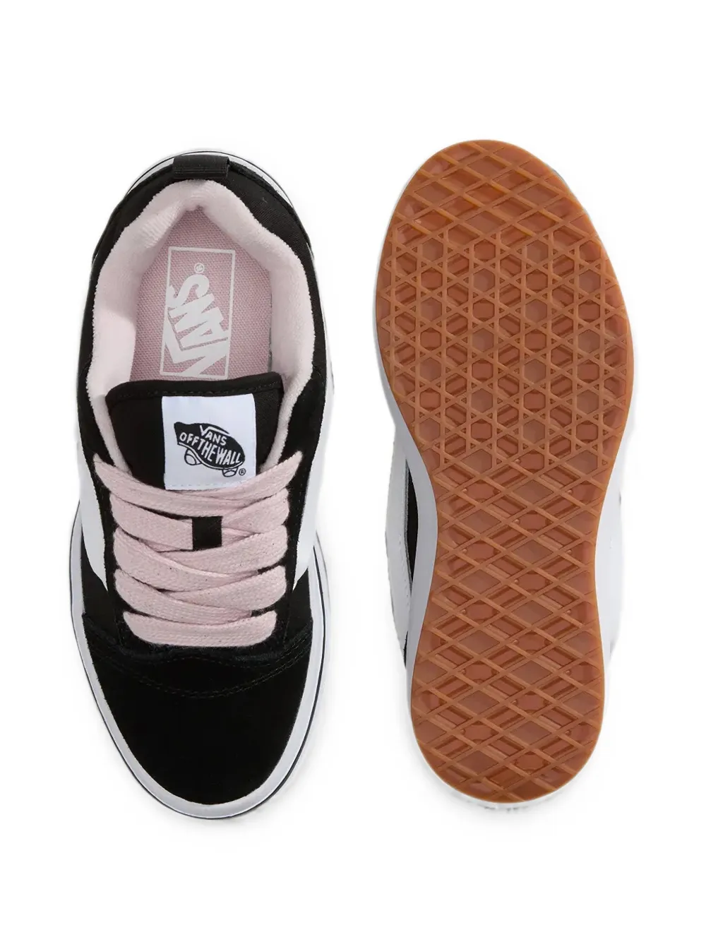 Vans Kids logo-patch platform sneakers Zwart