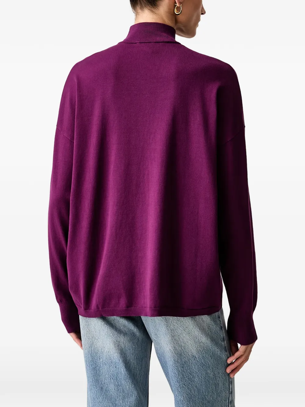 Trussardi Trui met hoge hals en verlaagde schouders Paars