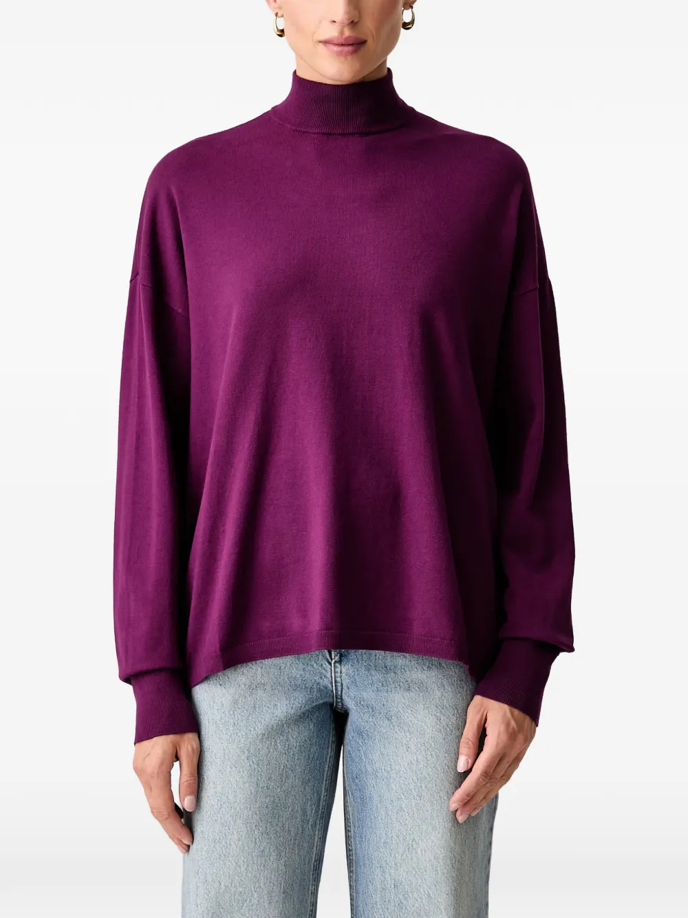 Trussardi high-neck drop-shoulder sweater - Viola