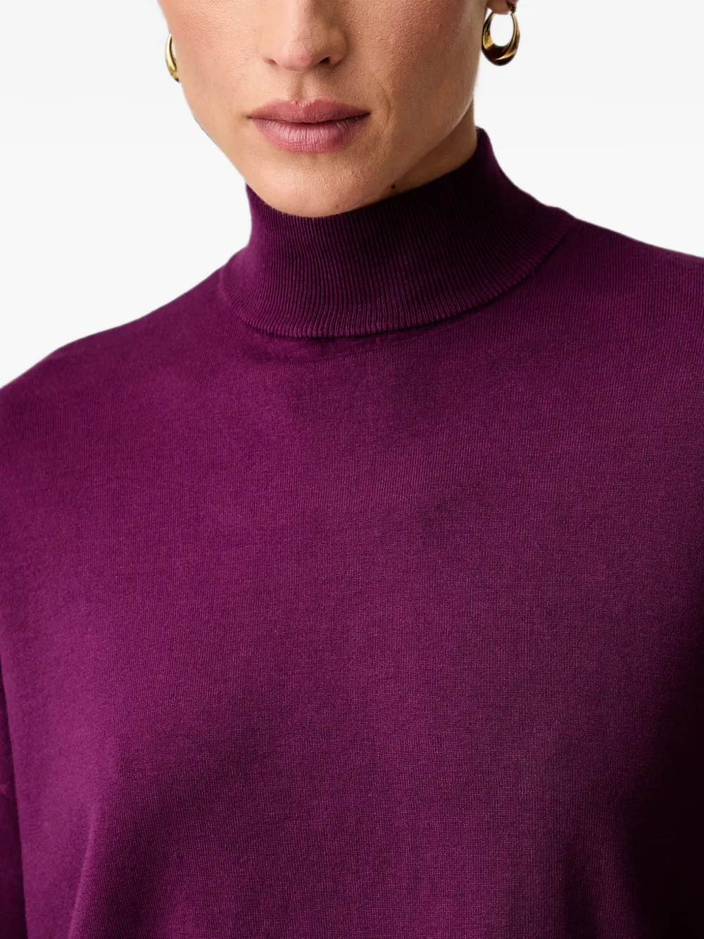 Trussardi Trui met hoge hals en verlaagde schouders Paars