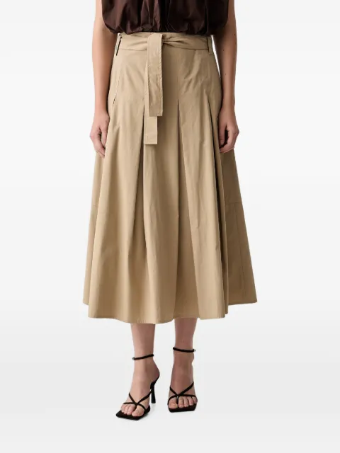 VICOLO pleated belted midi skirt