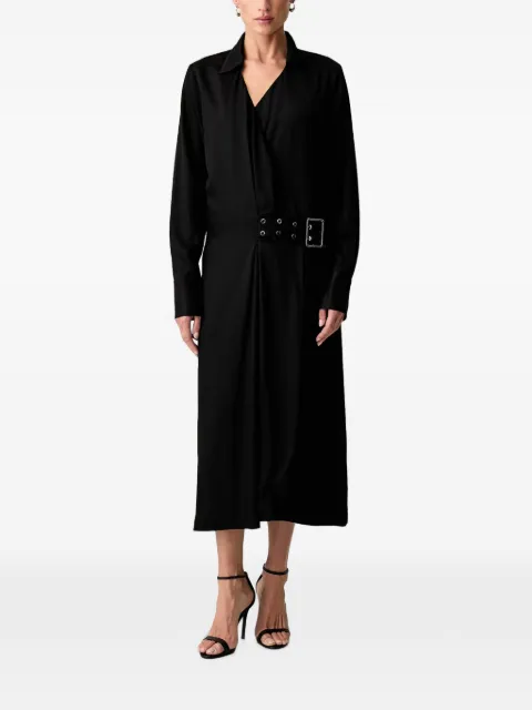 Trussardi vestido midi cruzado con cinturón