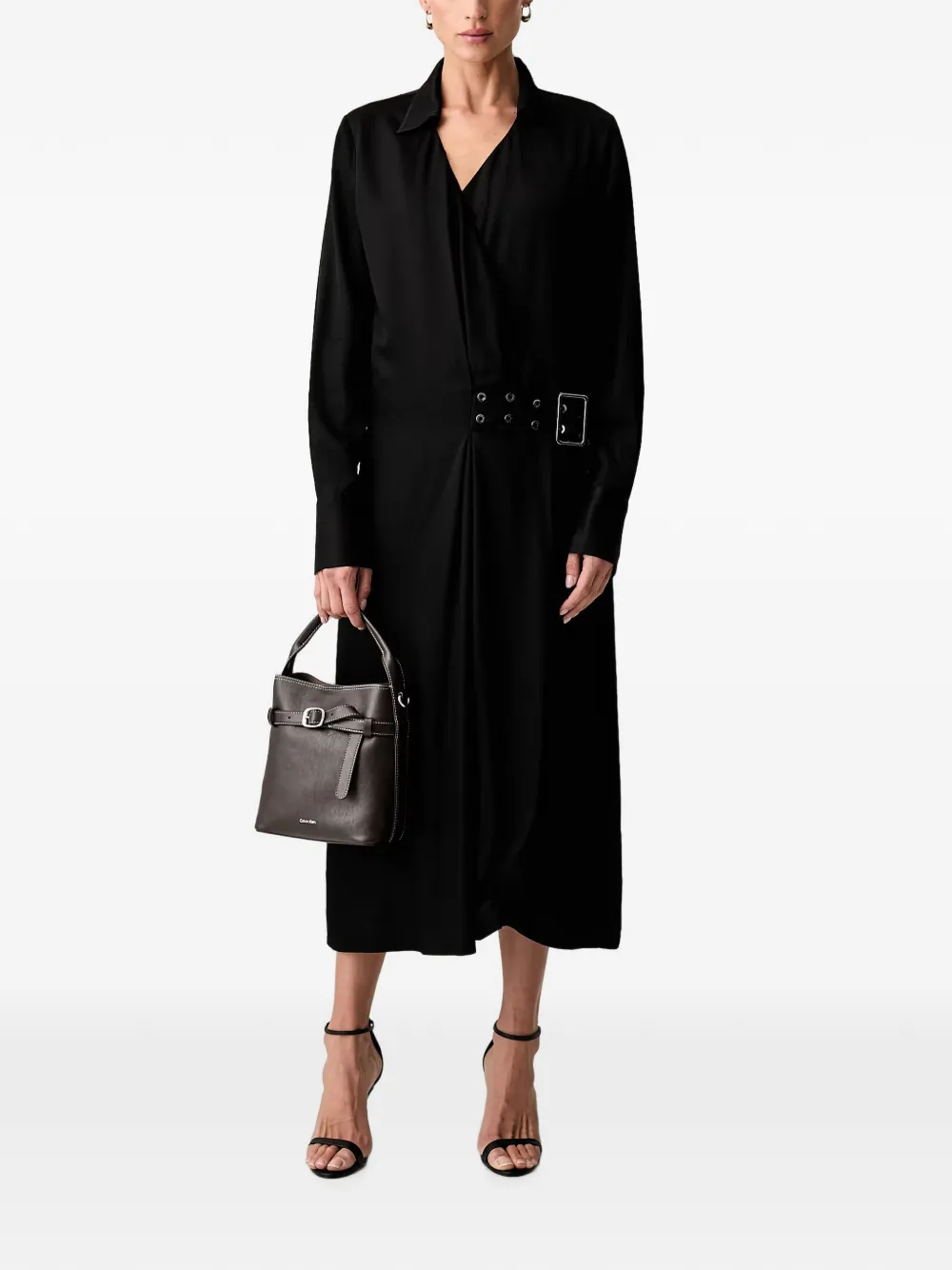 Trussardi Midi-wikkeljurk met ceintuur Zwart
