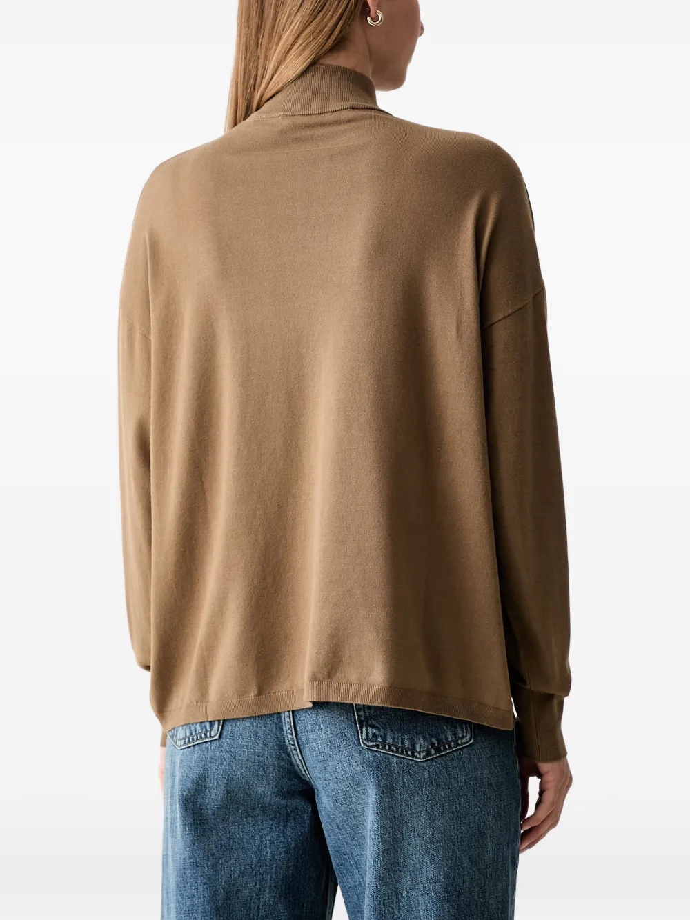 Trussardi Trui met verlaagde schouders en hoge hals Bruin