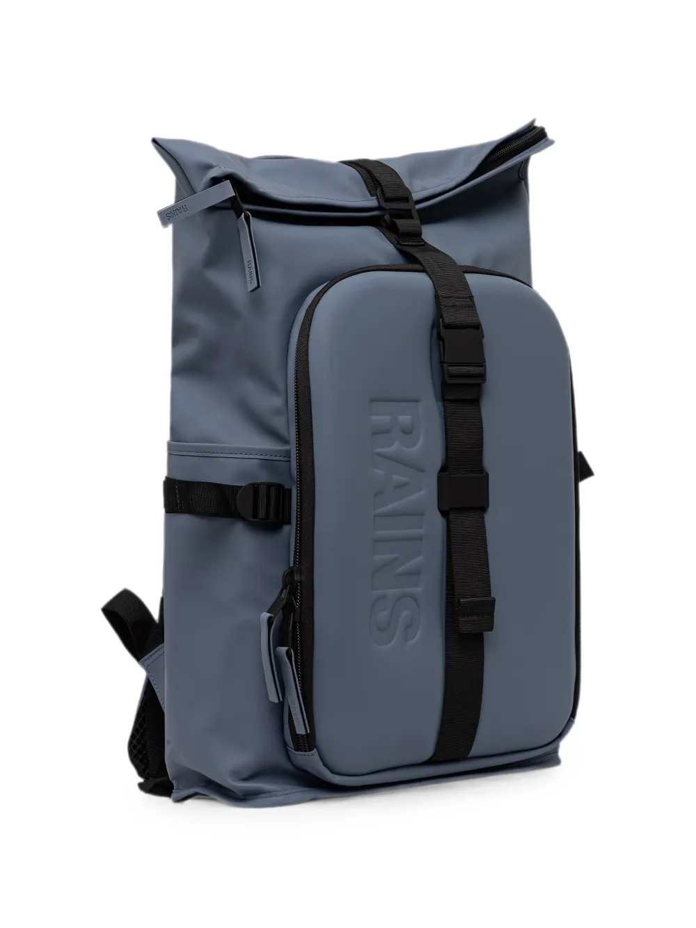 Rains Logo-embossed Roll-top Backpack In Blue