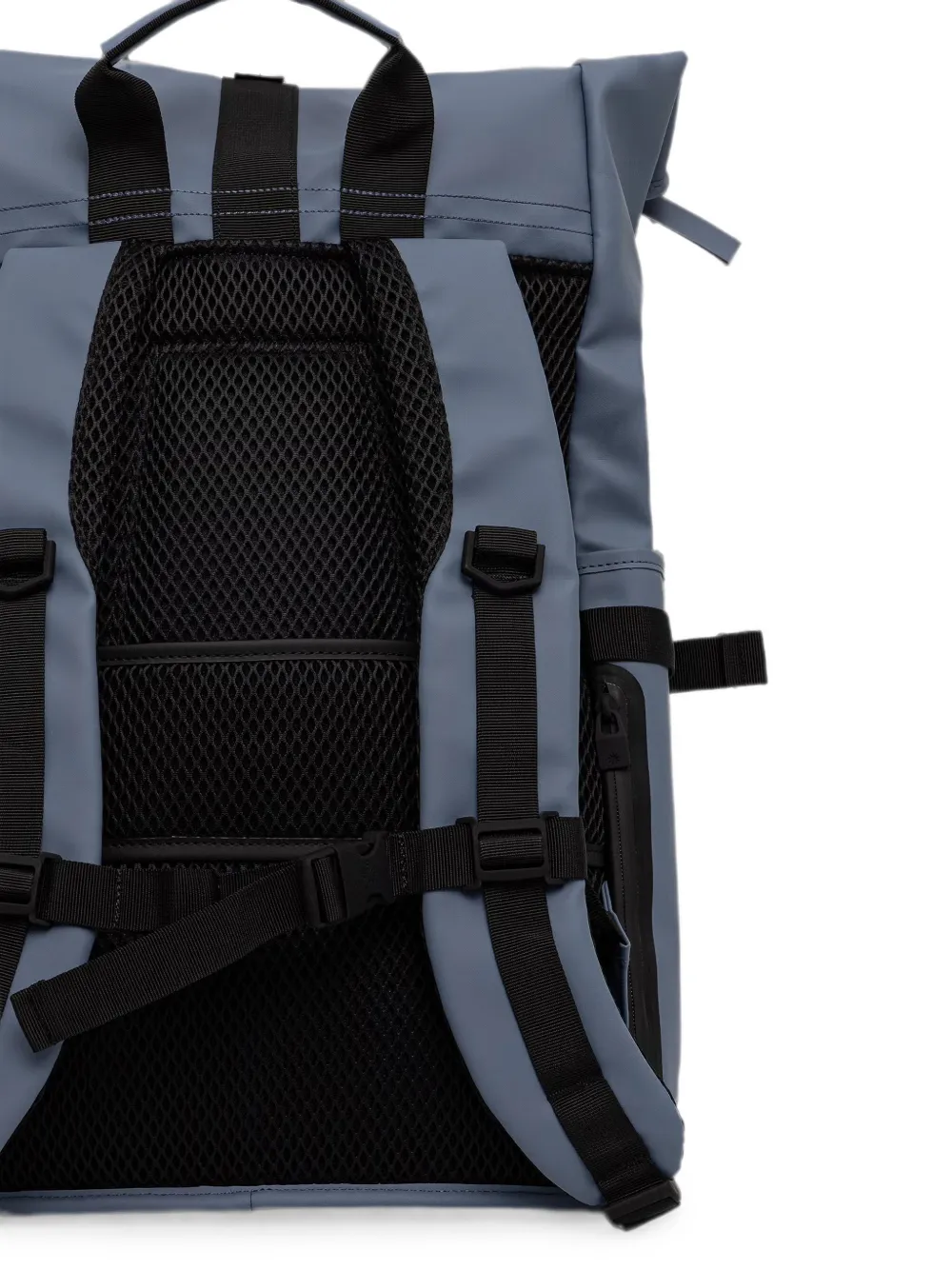 Rains Logo-embossed Roll-top Backpack In Blue