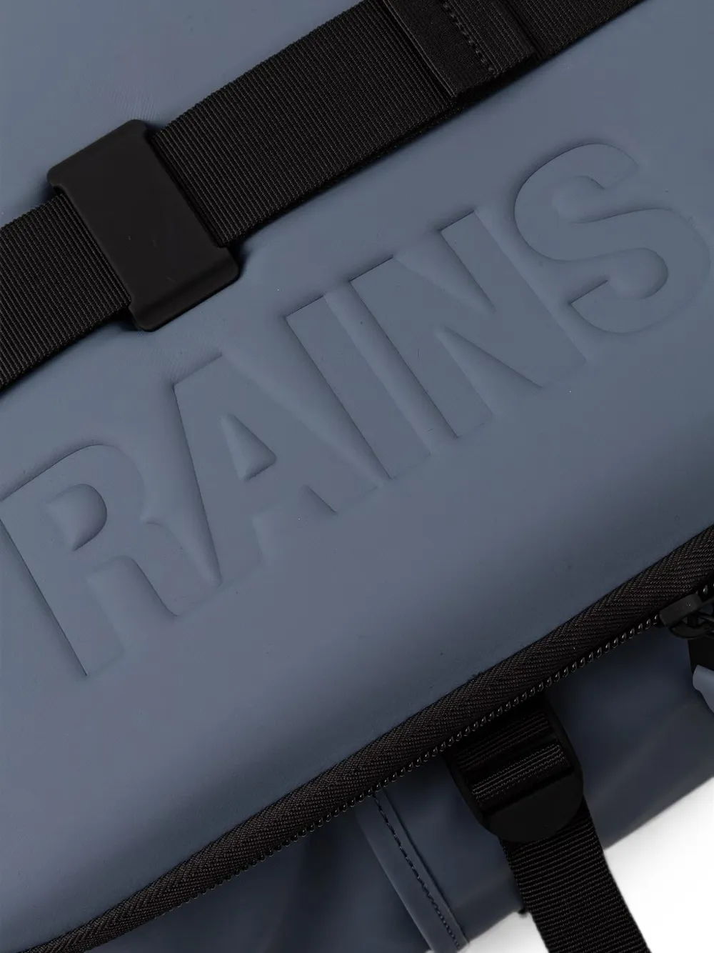 Rains Logo-embossed Roll-top Backpack In Blue
