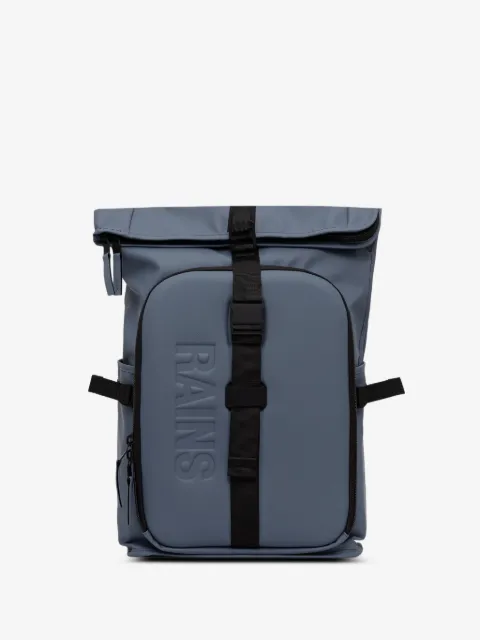 Rains logo-embossed roll-top backpack