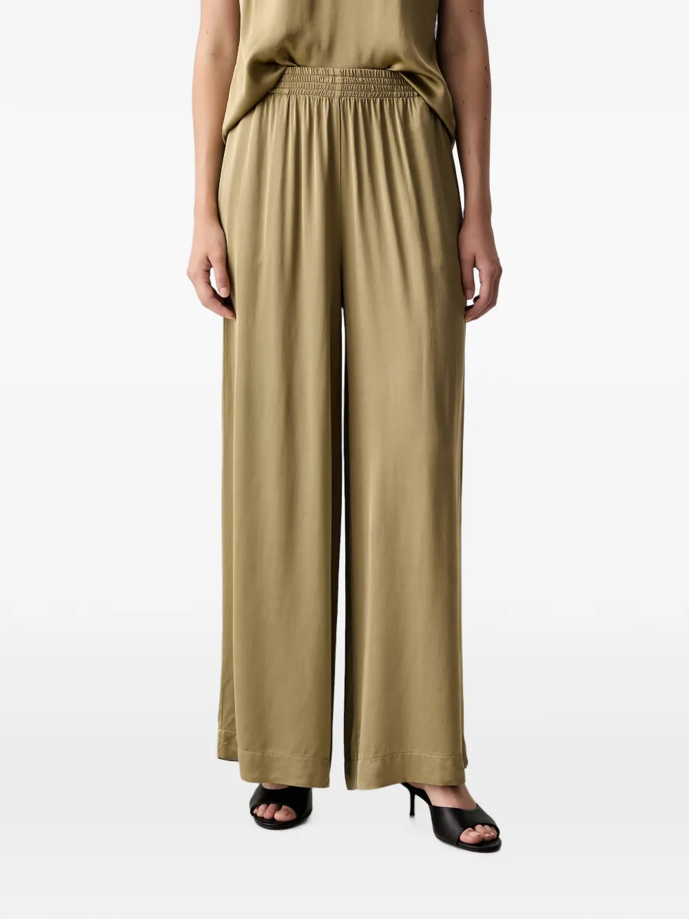 VICOLO elasticated palazzo pants - Verde