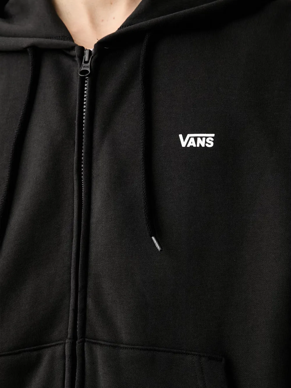 Vans Hoodie met logoprint en rits Zwart