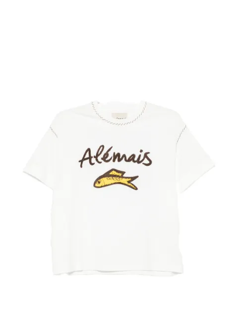ALEMAIS logo-embroidered cuffed T-shirt