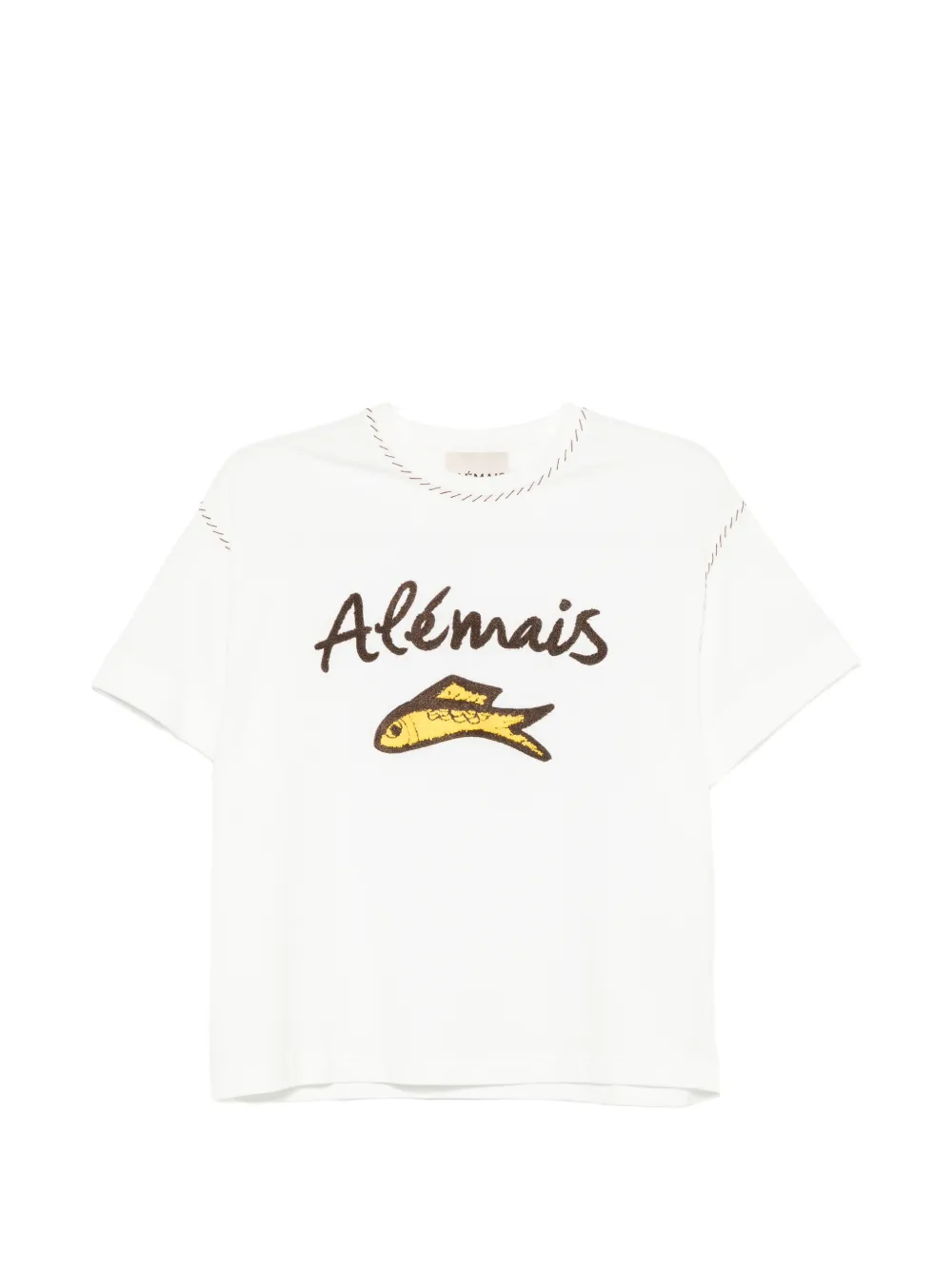 ALEMAIS logo-embroidered cuffed T-shirt