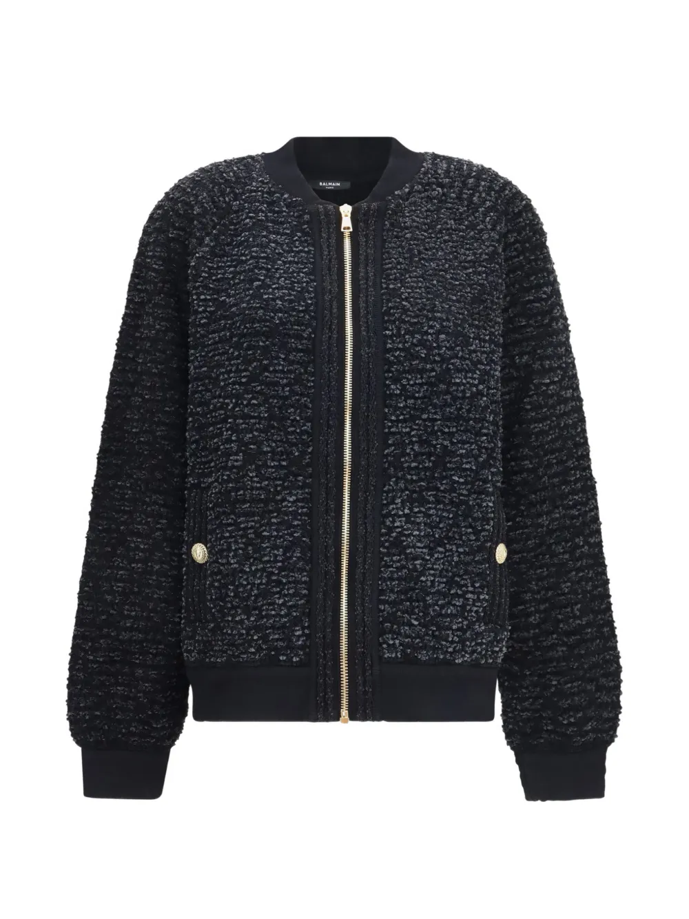 Balmain sequin-embellished bouclé jacket - Schwarz