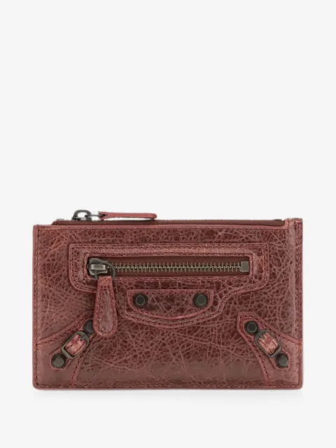 Balenciaga Le City long coin and card holder in berry red