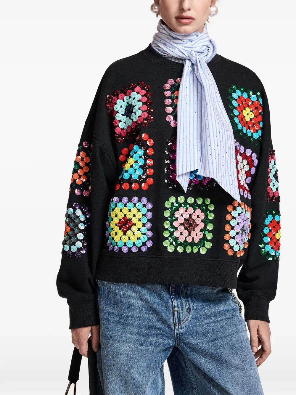 Essentiel Antwerp Karnaval sequin-embellished sweatshirt Zwart