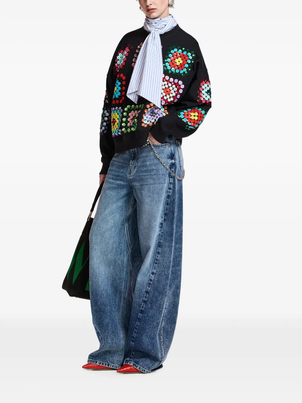 Essentiel Antwerp Karnaval sequin-embellished sweatshirt Zwart