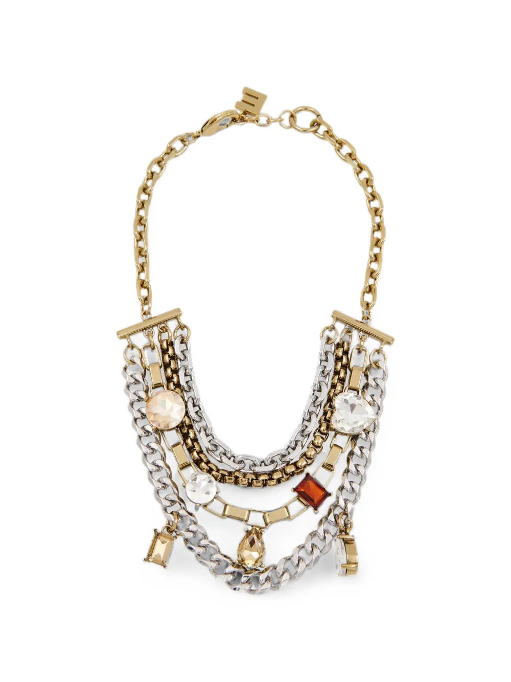 Essentiel Antwerp Kosta crystal-embellished layered necklace - Oro