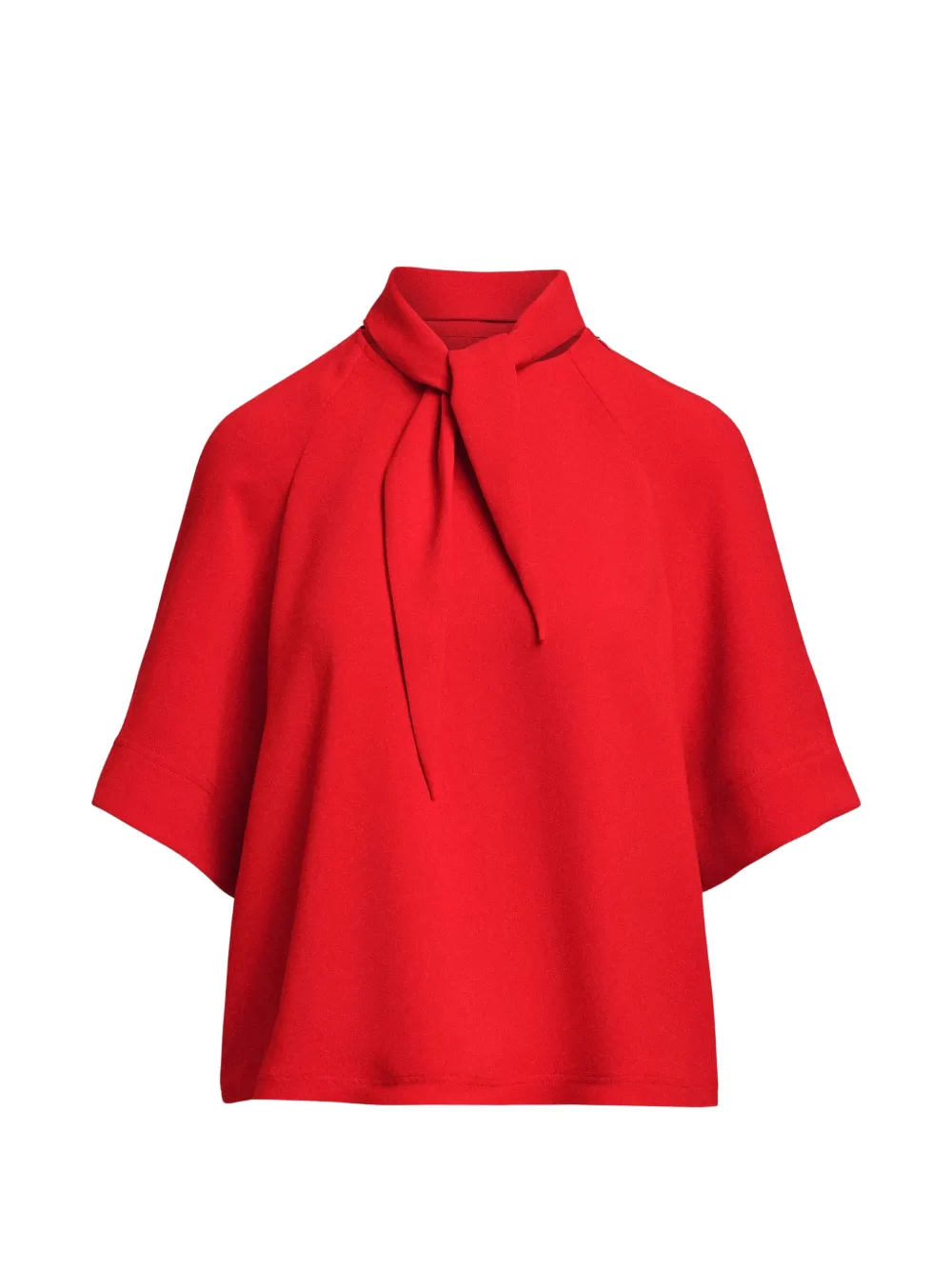 Essentiel Antwerp Kassie tie-neck raglan-sleeve blouse - Rosso