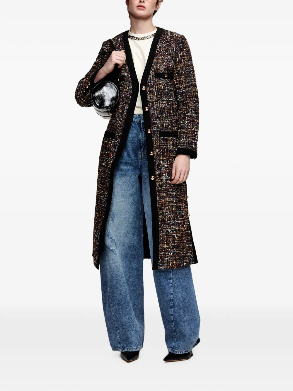 Essentiel Antwerp Katalina2 bouclé gebreide jas Zwart