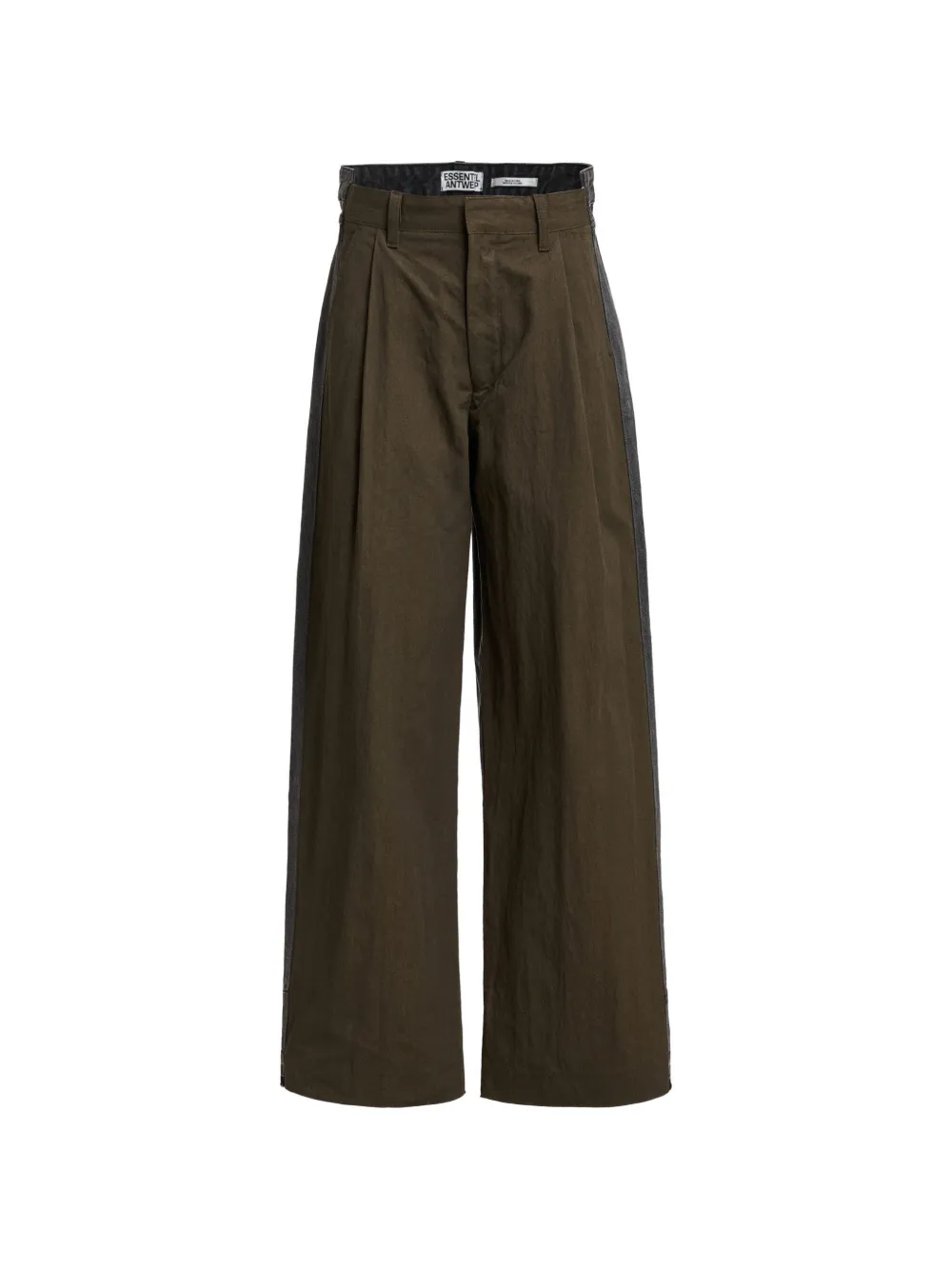 Essentiel Antwerp denim-panel wide-leg trousers - Verde