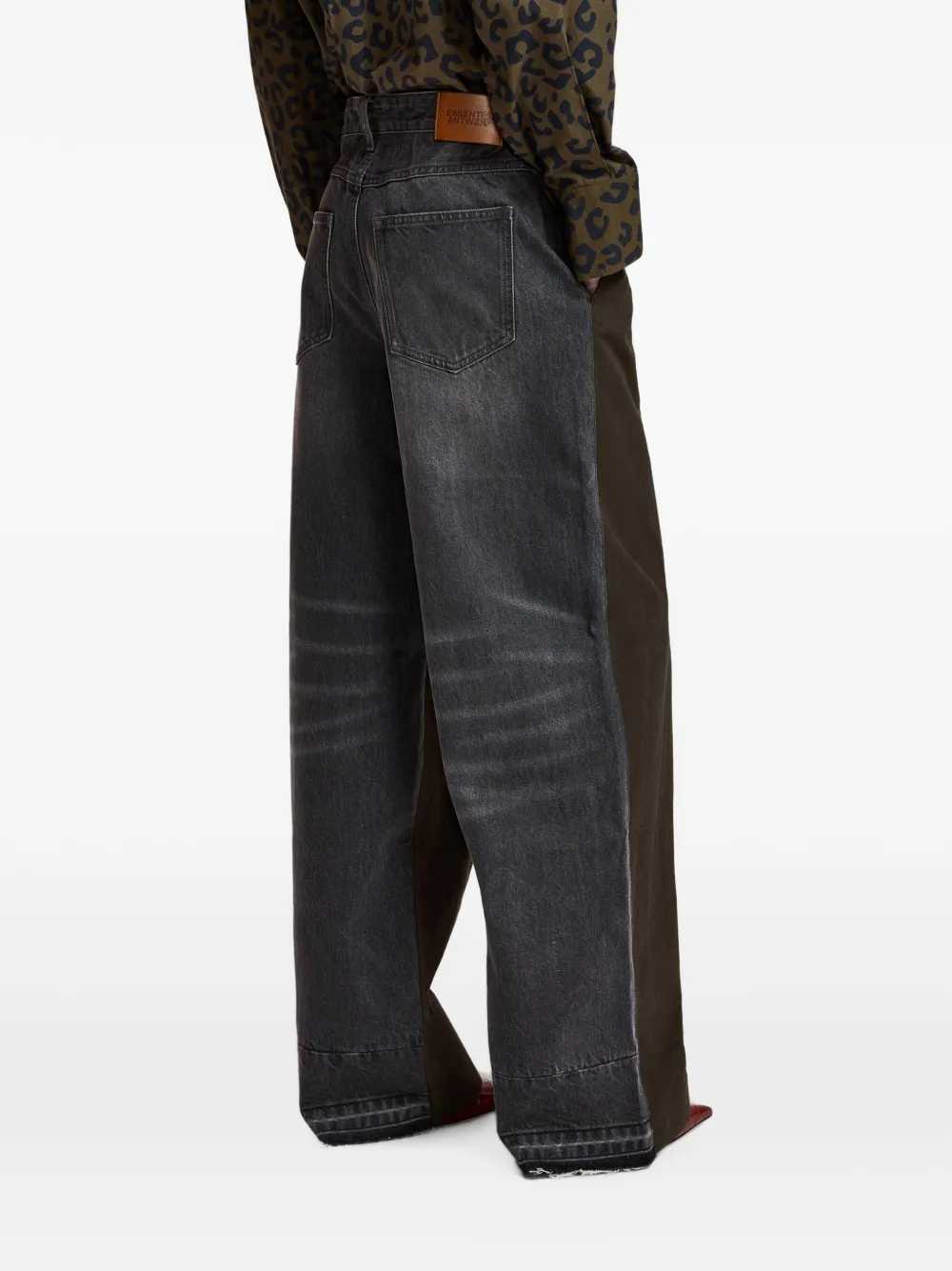 Essentiel Antwerp Broek met wijde pijpen en denim vlak Groen