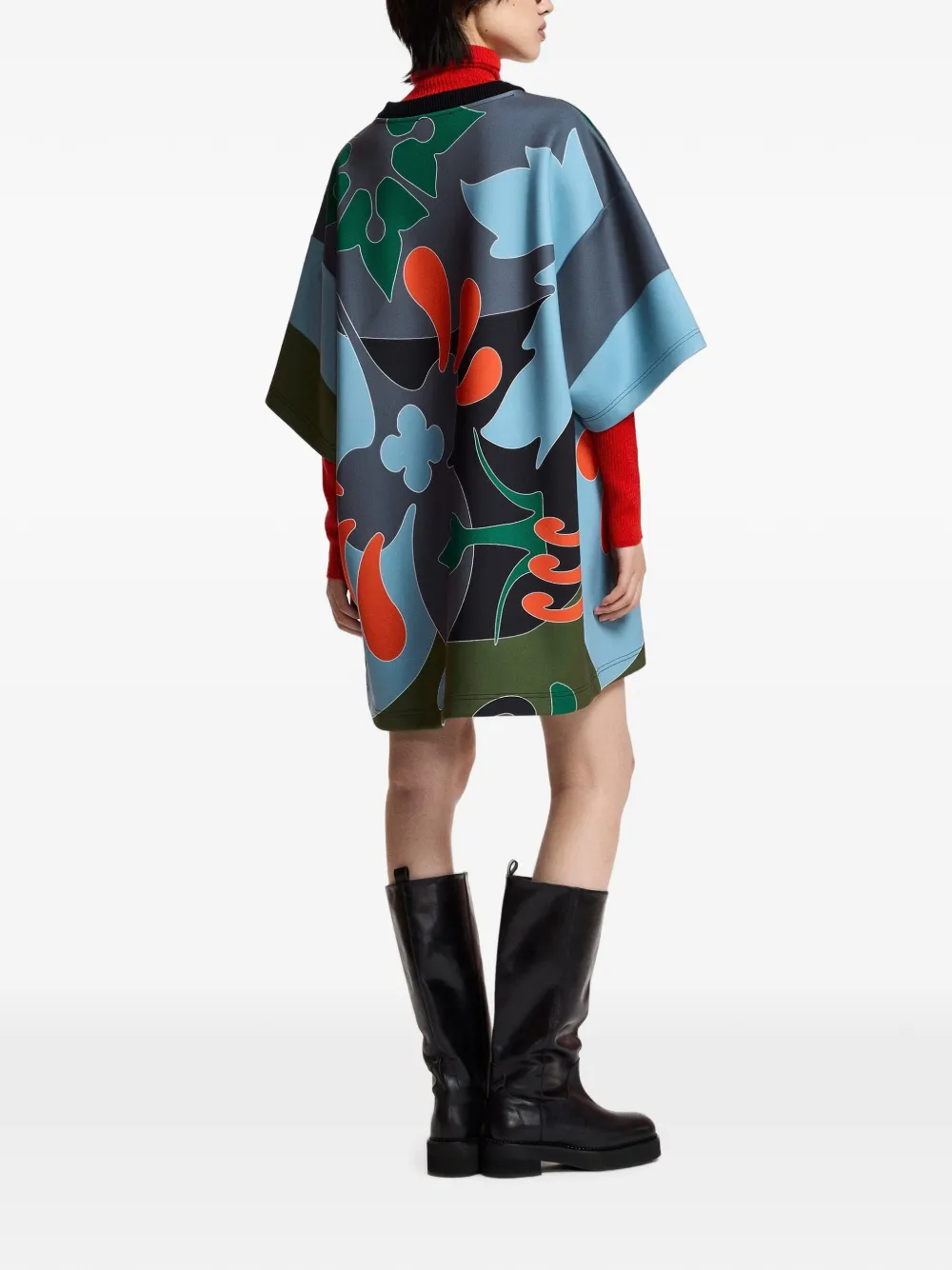 Essentiel Antwerp Klassic T-shirtjurk met bloemen-print Grijs